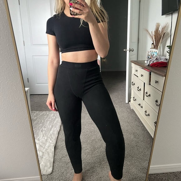 Skims Black cotton Leggings - Picture 10 of 11
